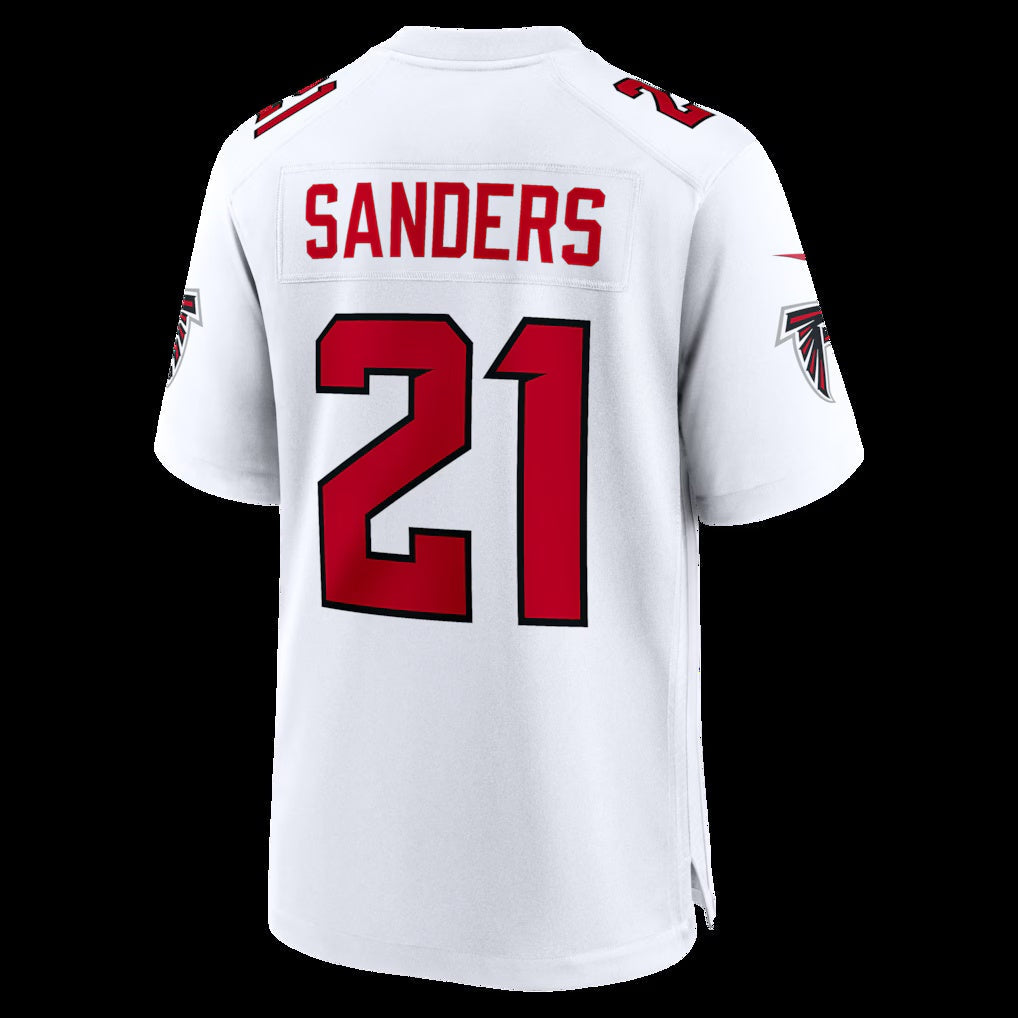 A.Falcons #21 Deion Sanders White Retired Player Game Stitched Football American Jersey