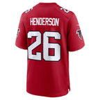 A.Falcons #26 CJ Henderson Red Team Game Football Jersey