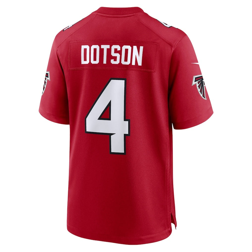 A.Falcons #4 Jahan Dotson Red Team Game Jersey