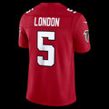 A.Falcons #5 Drake London Red Vapor F.U.S.E. Sewn Down Limited Stitched Football American Jersey