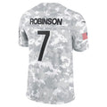 A.Falcons #7 Bijan Robinson Arctic Camo 2024 Salute to Service Limited Stitched Football American Jersey
