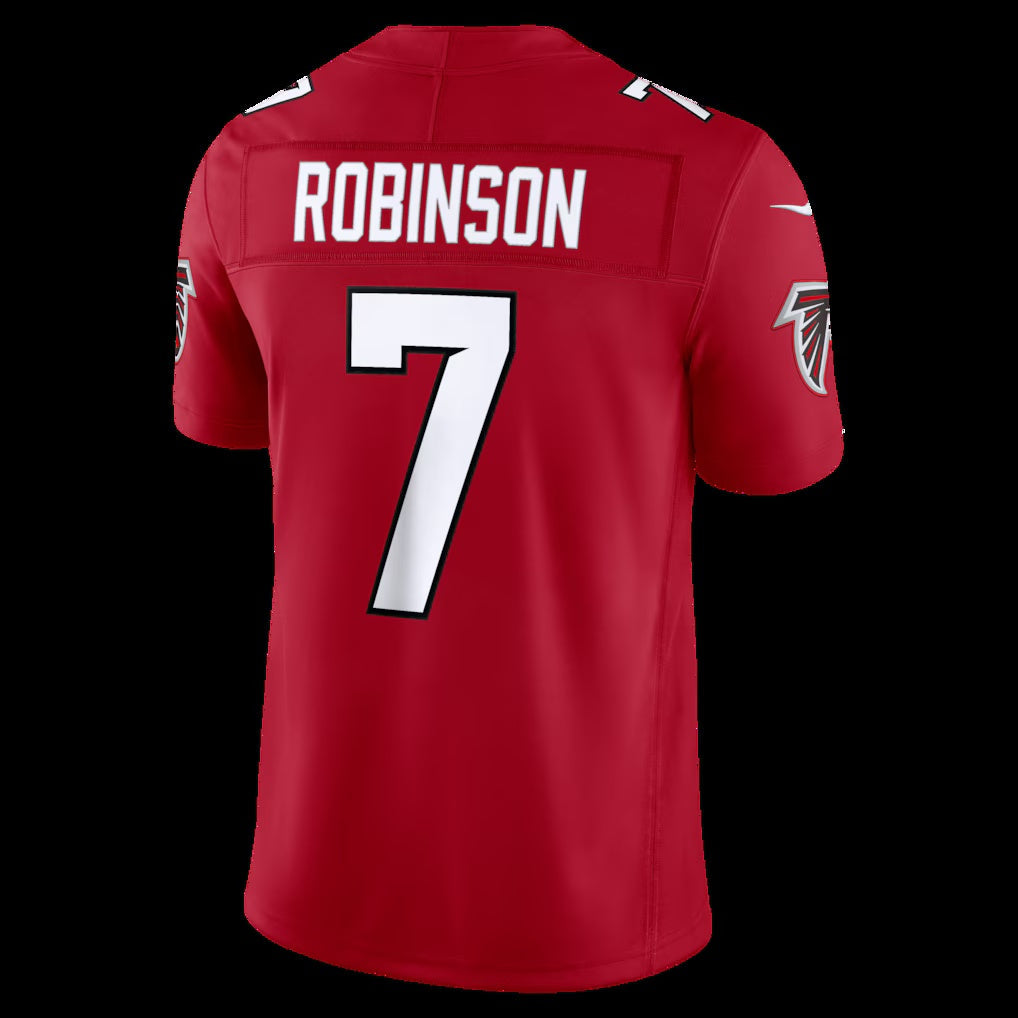 A.Falcons #7 Bijan Robinson Red Vapor F.U.S.E. Sewn Down Limited Stitched Football American Jersey