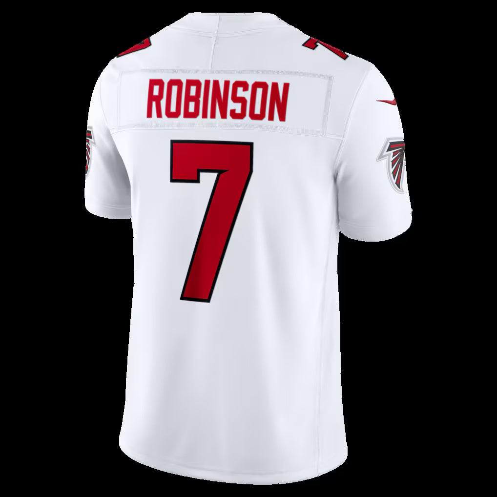 A.Falcons #7 Bijan Robinson White Vapor F.U.S.E. Sewn Down Limited Stitched Football American Jersey