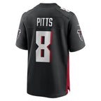 A.Falcons #8 Kyle Pitts Black Game Stitched Football American Jersey