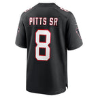 A.Falcons #8 Kyle Pitts Sr. Black Alternate Game Stitched Football American Jersey