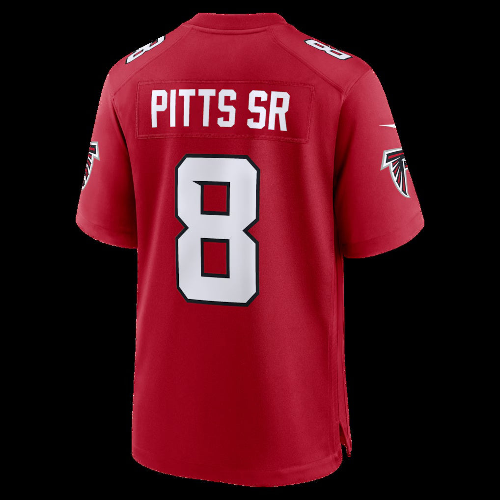 A.Falcons #8 Kyle Pitts Sr. Red Game Stitched Football American Jersey