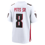 A.Falcons #8 Kyle Pitts Sr. White White Game Stitched Football American Jersey