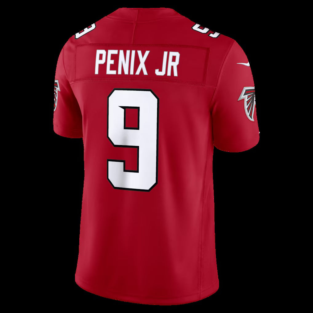 A.Falcons #9 Michael Penix Jr. Red Vapor F.U.S.E. Sewn Down Limited Stitched Football American Jersey