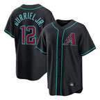 Arizona Diamondbacks #12 Lourdes Gurriel Jr Player Black Fashion Out Home Game Stitched Baseball Jersey