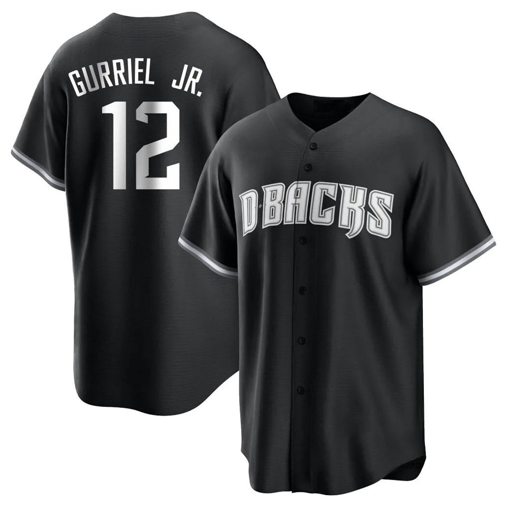 Arizona Diamondbacks #12 Lourdes Gurriel Jr Player Black Game Home Stitched Baseball Jersey
