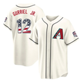 Arizona Diamondbacks #12 Lourdes Gurriel Jr Cream USA 250 Fourth of July Home Stitched Baseball Jersey