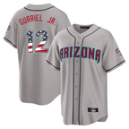 Arizona Diamondbacks #12 Lourdes Gurriel Jr Gray USA 250 Fourth of July Stitched Baseball Jersey