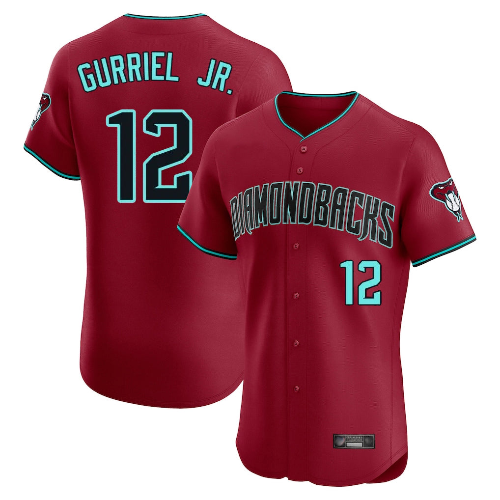Arizona Diamondbacks #12 Lourdes Gurriel Jr Player Red Limited Elite Home Game Stitched Baseball Jersey