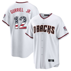 Arizona Diamondbacks #12 Lourdes Gurriel Jr White USA 250 Fourth of July Stitched Baseball Jersey