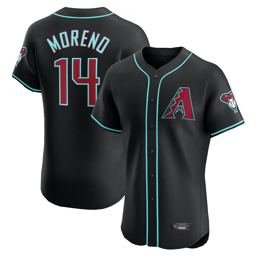 Arizona Diamondbacks #14 Gabriel Moreno Player Black Limited Elite Home Game Stitched Baseball Jersey