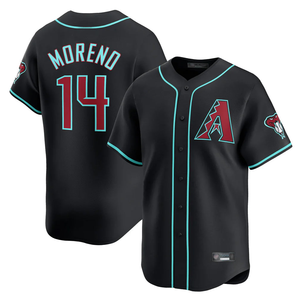 Arizona Diamondbacks #14 Gabriel Moreno Player Black Limited Home Game Stitched Baseball Jersey