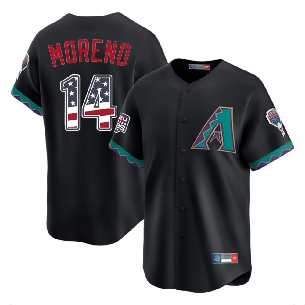 Arizona Diamondbacks #14 Gabriel Moreno Black USA 250 Fourth of July Stitched Baseball Jerseys