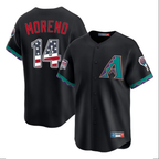 Arizona Diamondbacks #14 Gabriel Moreno Black USA 250 Fourth of July Stitched Baseball Jerseys