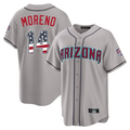 Arizona Diamondbacks #14 Gabriel Moreno Gray USA 250 Fourth of July Stitched Baseball Jersey