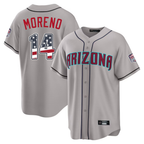 Arizona Diamondbacks #14 Gabriel Moreno Gray USA 250 Fourth of July Stitched Baseball Jersey