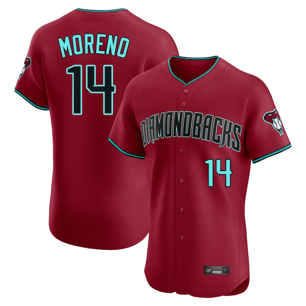 Arizona Diamondbacks #14 Gabriel Moreno Player Red Limited Elite Home Game Stitched Baseball Jersey