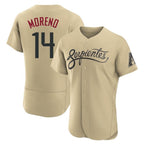 Arizona Diamondbacks #14 Gabriel Moreno Player Tan City Connect Limited Elite Home Game Stitched Baseball Jersey