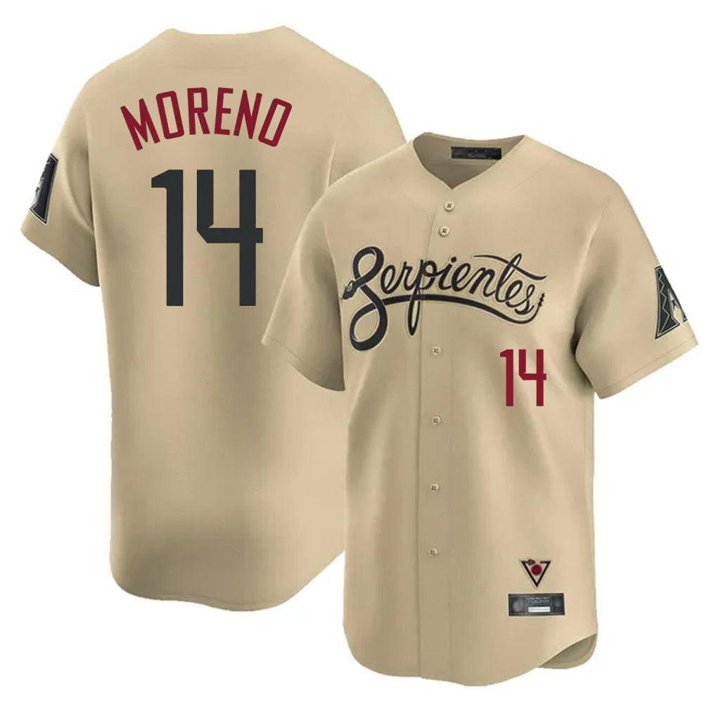 Arizona Diamondbacks #14 Gabriel Moreno Player Tan City Connect Limited Home Game Stitched Baseball Jersey