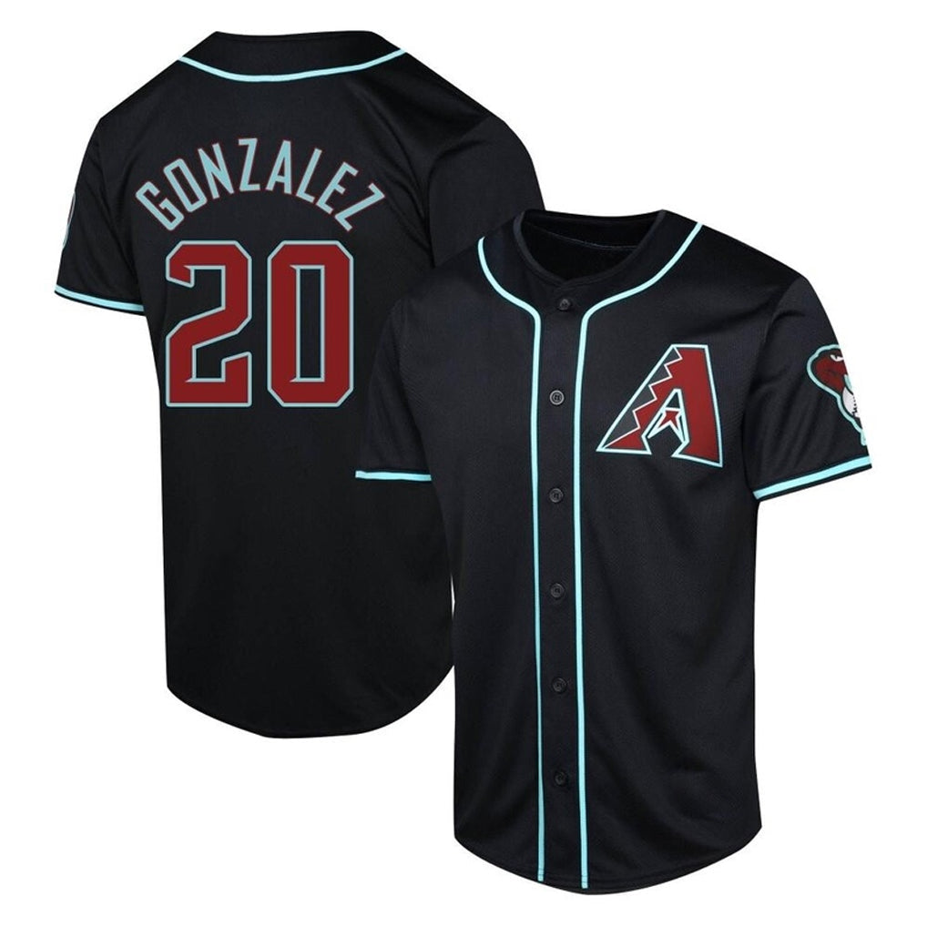 Arizona Diamondbacks #20 Luis Gonzalez Player Black Fashion Out Home Game Stitched Baseball Jersey