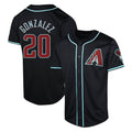 Arizona Diamondbacks #20 Luis Gonzalez Player Black Fashion Out Home Game Stitched Baseball Jersey