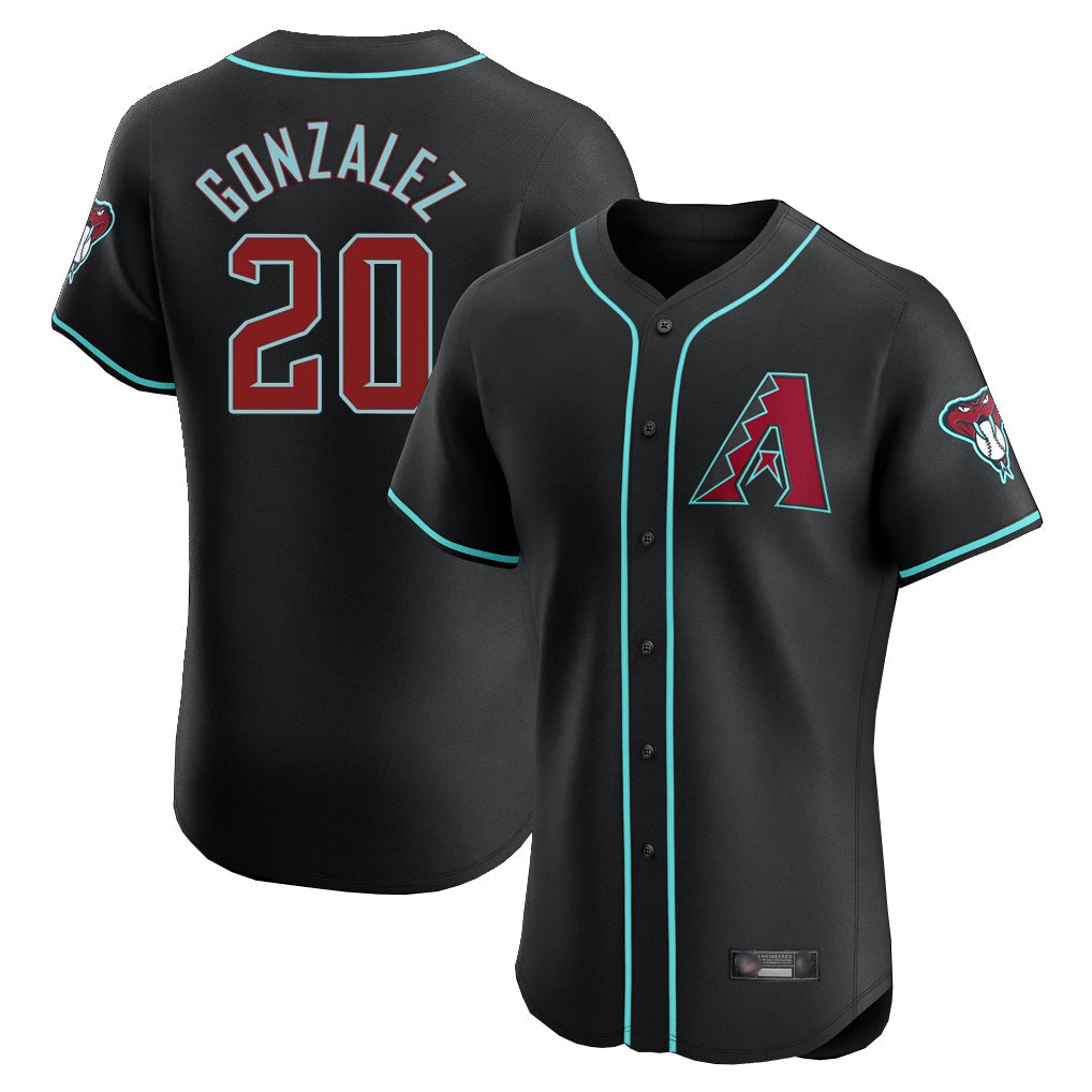 Arizona Diamondbacks #20 Luis Gonzalez Player Black Limited Elite Home Game Stitched Baseball Jersey