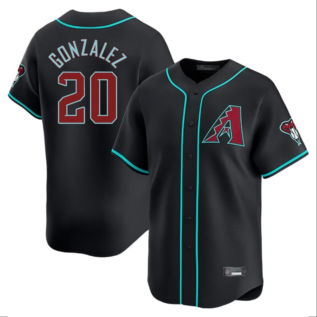 Arizona Diamondbacks #20 Luis Gonzalez Player Black Limited Home Game Stitched Baseball Jersey