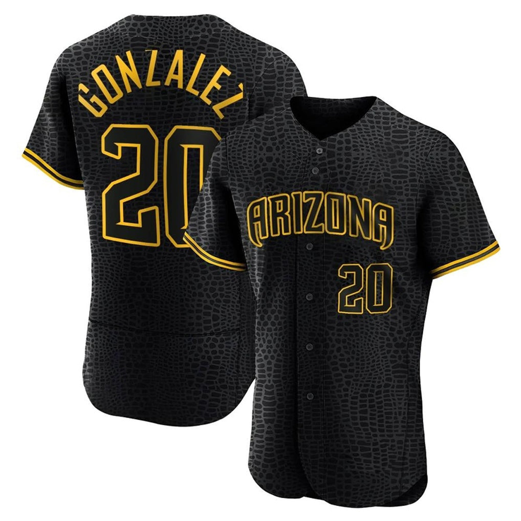 Arizona Diamondbacks #20 Luis Gonzalez Player Black Snake Skin City Limited Elite Home Game Stitched Baseball Jersey