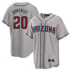 Arizona Diamondbacks #20 Luis Gonzalez Player Gray Road Home Game Stitched Baseball Jersey