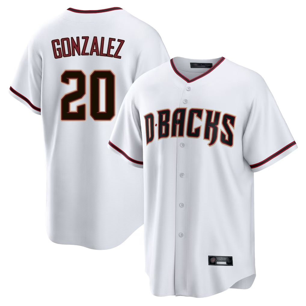 Arizona Diamondbacks #20 Luis Gonzalez Player White Home Game Stitched Baseball Jersey