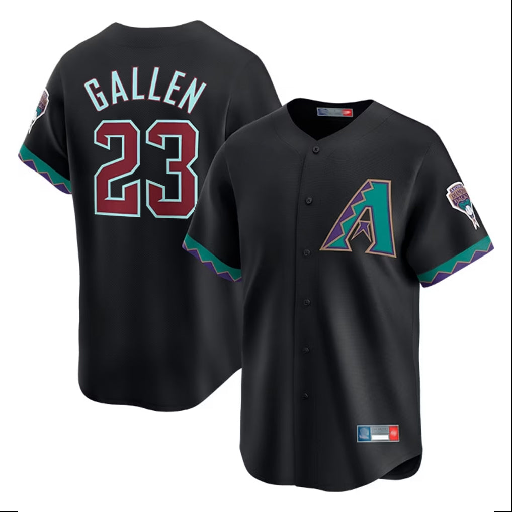 Arizona Diamondbacks #23 Zac Gallen Player Black Fashion Out Home Game Stitched Baseball Jersey