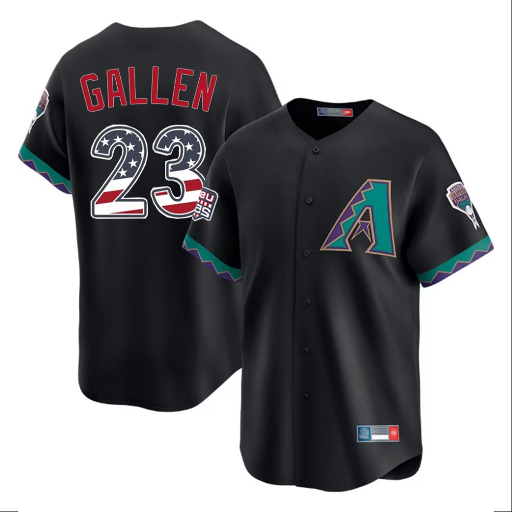 Arizona Diamondbacks #23 Zac Gallen Black USA 250 Fourth of July Stitched Baseball Jerseys