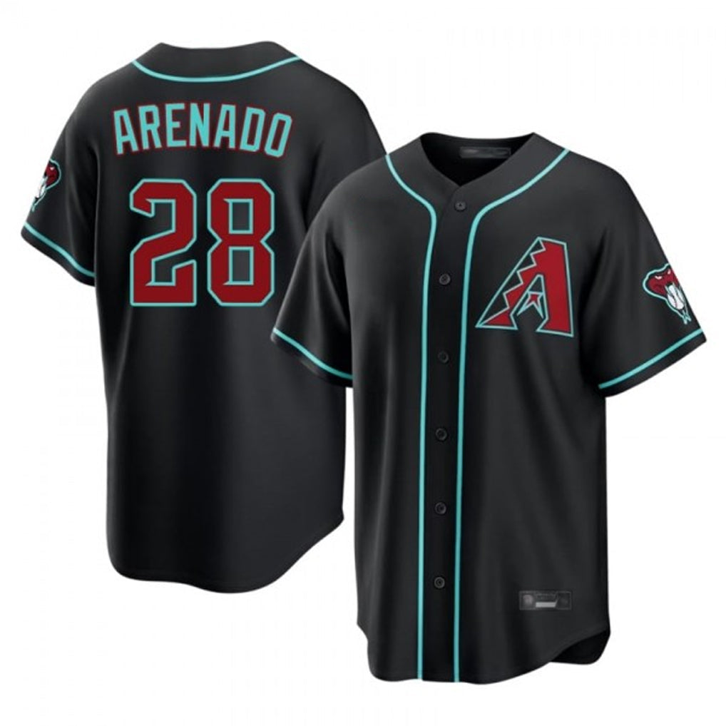 Arizona Diamondbacks #28 Nolan Arenado Player Black Fashion Home Game Stitched Baseball Jersey