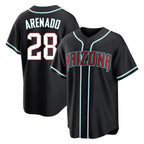 Arizona Diamondbacks #28 Nolan Arenado Player Black Home Game Stitched Baseball Jersey