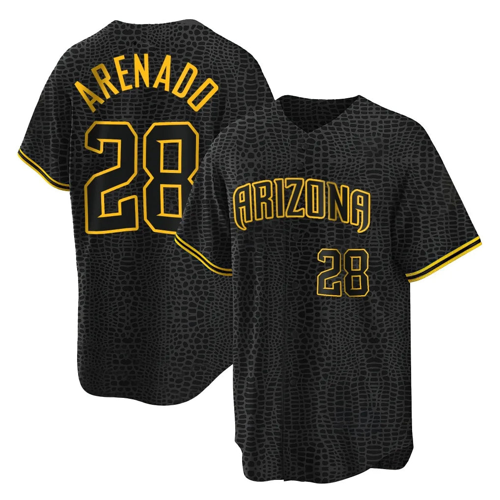 Arizona Diamondbacks #28 Nolan Arenado Player Black Snake Skin City Home Game Stitched Baseball Jersey