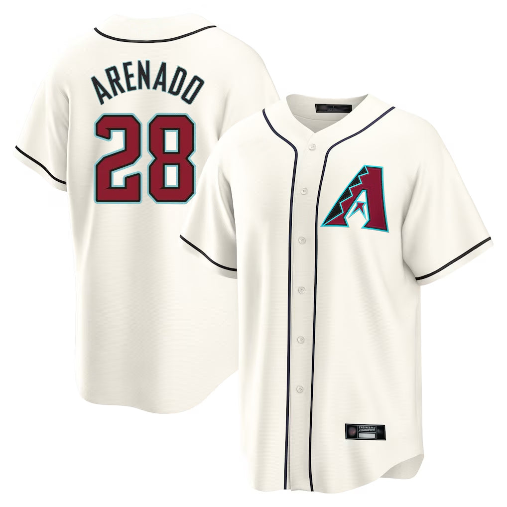 Arizona Diamondbacks #28 Nolan Arenado Player Cream Home Game Stitched Baseball Jersey