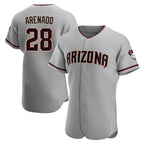 Arizona Diamondbacks #28 Nolan Arenado Player Gray Road Limited Elite Home Game Stitched Baseball Jersey