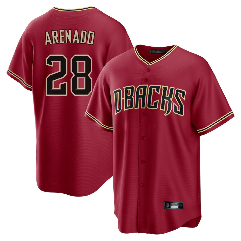 Arizona Diamondbacks #28 Nolan Arenado Player Red Home Game Stitched Baseball Jersey