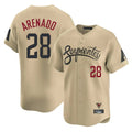 Arizona Diamondbacks #28 Nolan Arenado Player Tan City Connect Limited Home Game Stitched Baseball Jersey