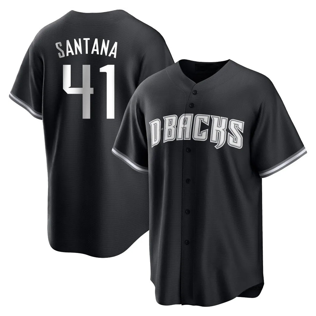 Arizona Diamondbacks #41 Carlos Santana Player Black Game Home Stitched Baseball Jersey