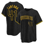 Arizona Diamondbacks #41 Carlos Santana Player Black Snake Skin City Home Game Stitched Baseball Jersey