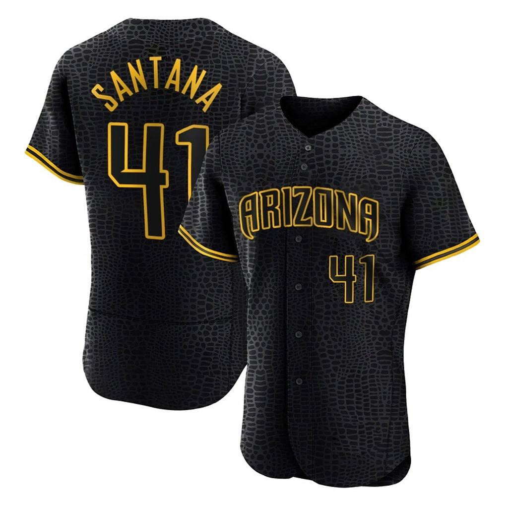 Arizona Diamondbacks #41 Carlos Santana Player Black Snake Skin City Limited Elite Home Game Stitched Baseball Jersey