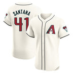 Arizona Diamondbacks #41 Carlos Santana Player Cream Limited Elite Home Game Stitched Baseball Jersey