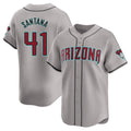 Arizona Diamondbacks #41 Carlos Santana Player Gray Road Limited Home Game Stitched Baseball Jersey