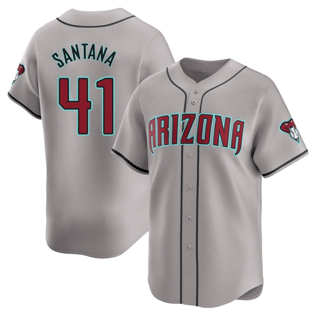 Arizona Diamondbacks #41 Carlos Santana Player Gray Road Limited Home Game Stitched Baseball Jersey