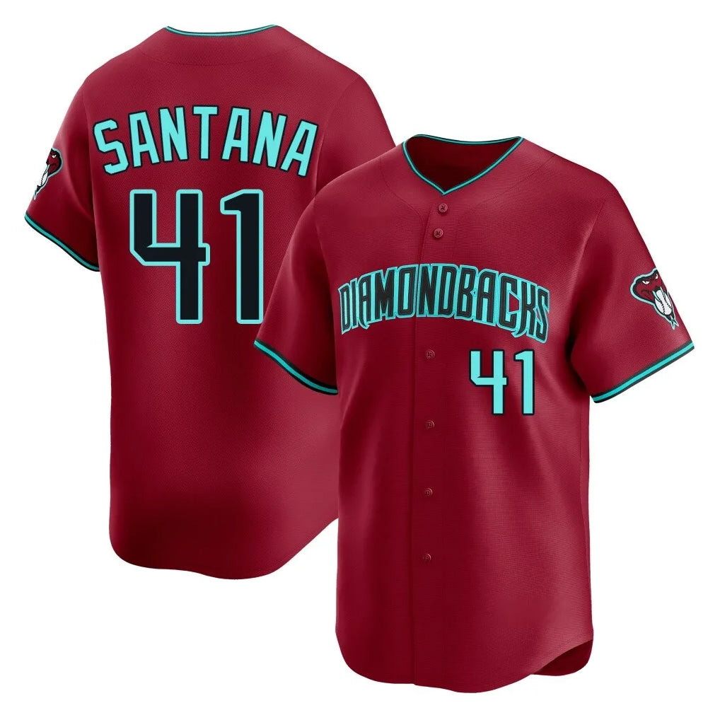 Arizona Diamondbacks #41 Carlos Santana Player Red Limited Home Game Stitched Baseball Jersey